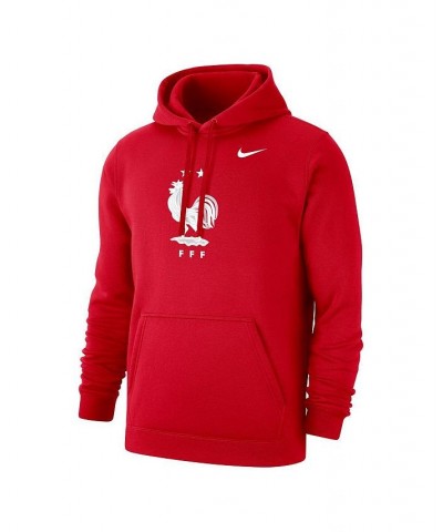 Men's Red France National Team Club Primary Pullover Hoodie $38.40 Sweatshirt