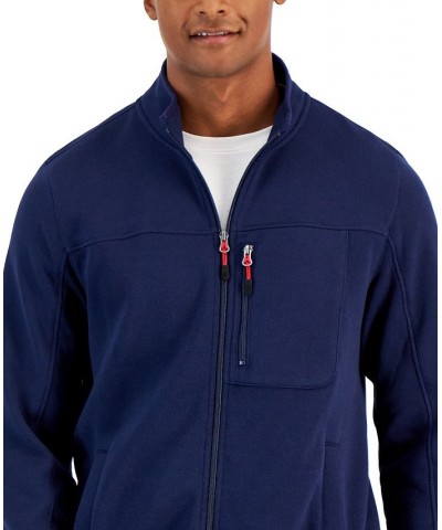 Men's Full-Zip Fleece Sweater Blue $17.12 Sweaters