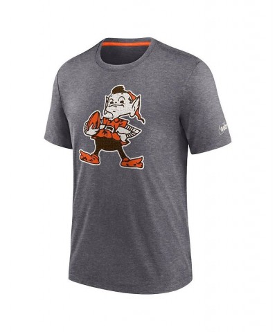 Men's Heather Charcoal Cleveland Browns Brownie The Elf Rewind Playback Logo Tri-Blend T-shirt $29.99 T-Shirts