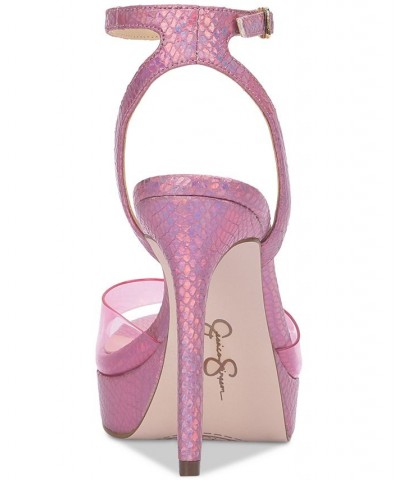 Camisha Ankle-Strap Platform Sandals Pink $38.15 Shoes