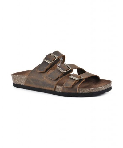 Women's Greatest Footbed Slide Sandals Brown $18.16 Shoes