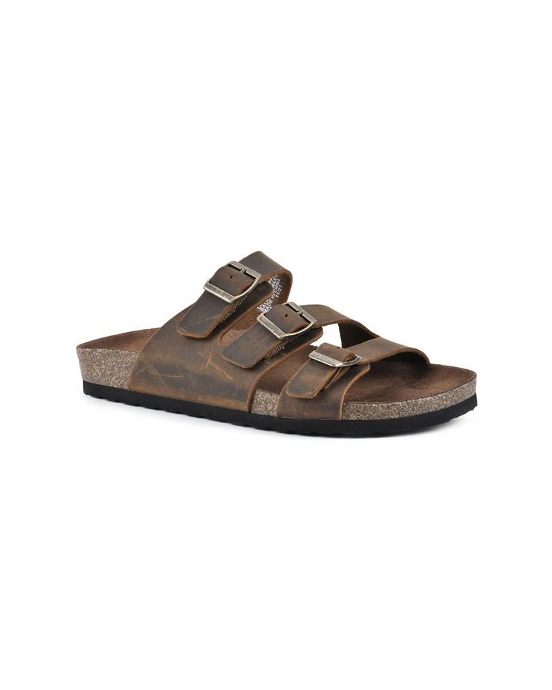 Women's Greatest Footbed Slide Sandals Brown $18.16 Shoes