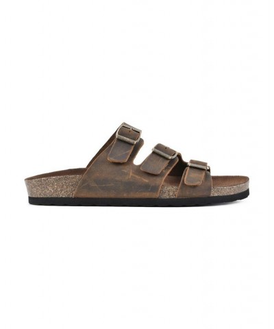 Women's Greatest Footbed Slide Sandals Brown $18.16 Shoes