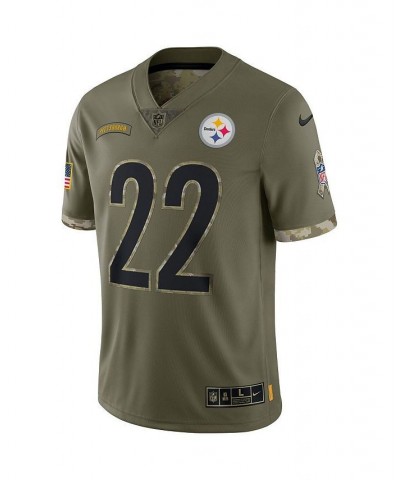 Men's Najee Harris Olive Pittsburgh Steelers 2022 Salute To Service Limited Jersey $65.12 Jersey