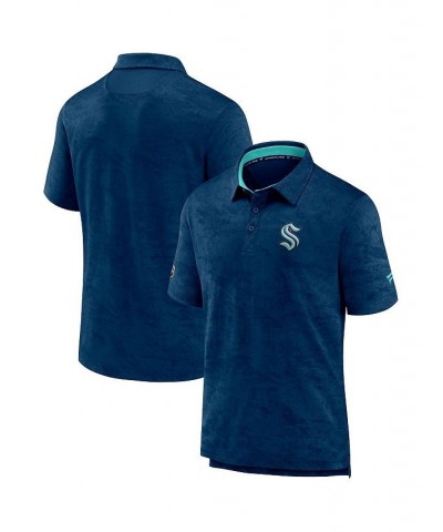 Men's Branded Deep Sea Blue Seattle Kraken Authentic Pro Rink Polo Shirt $28.38 Polo Shirts