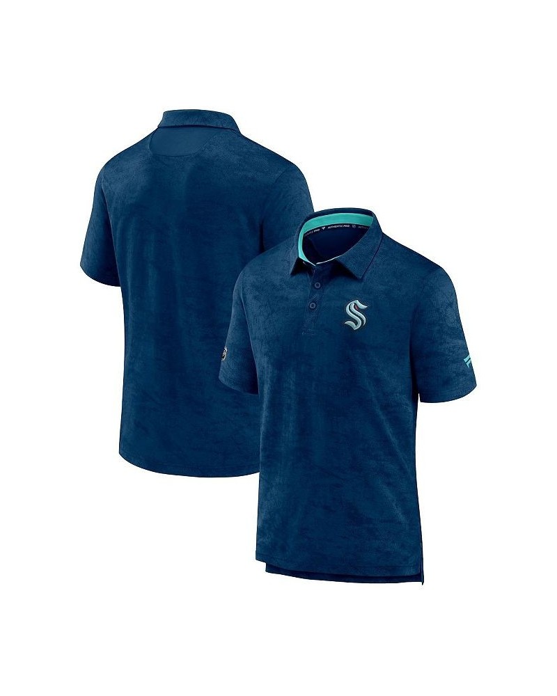 Men's Branded Deep Sea Blue Seattle Kraken Authentic Pro Rink Polo Shirt $28.38 Polo Shirts