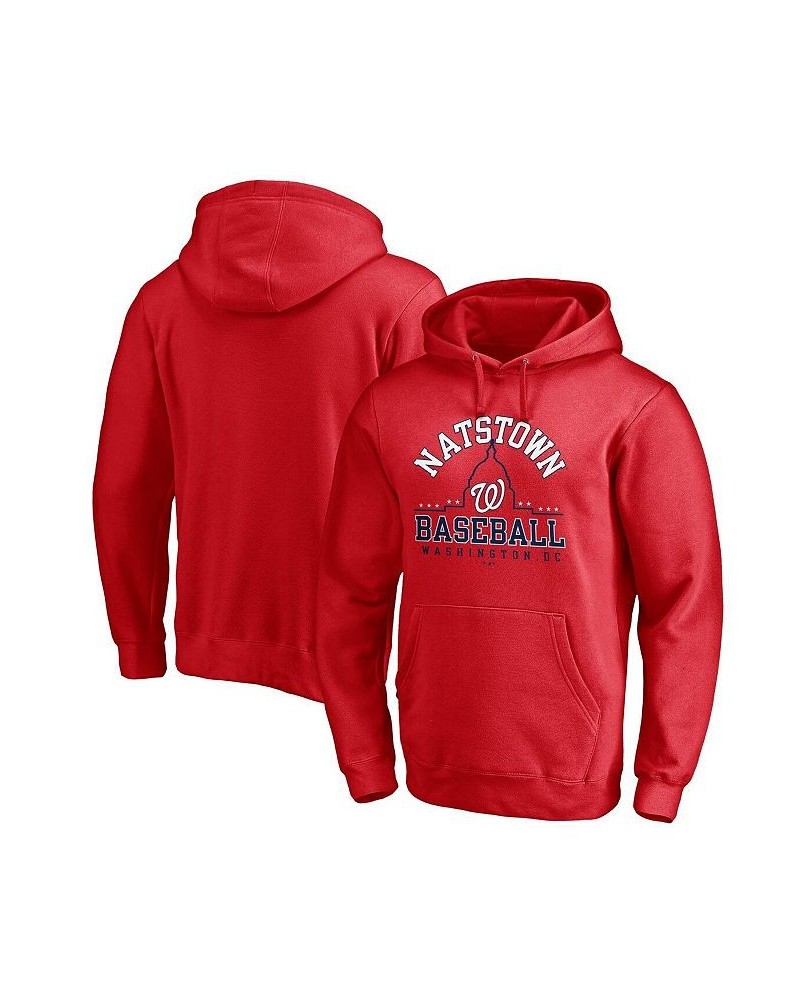 Men's Branded Red Washington Nationals Natstown Team Pullover Hoodie $43.19 Sweatshirt