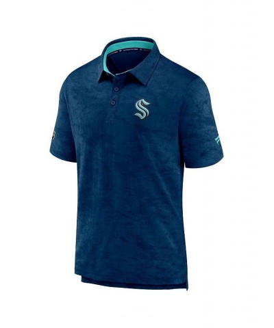 Men's Branded Deep Sea Blue Seattle Kraken Authentic Pro Rink Polo Shirt $28.38 Polo Shirts