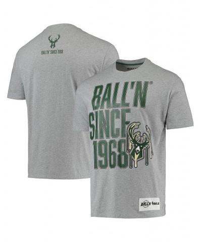 Men's Heather Gray Milwaukee Bucks Since 1968 T-shirt $13.60 T-Shirts