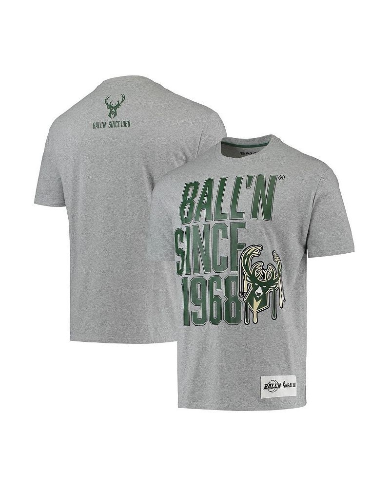 Men's Heather Gray Milwaukee Bucks Since 1968 T-shirt $13.60 T-Shirts