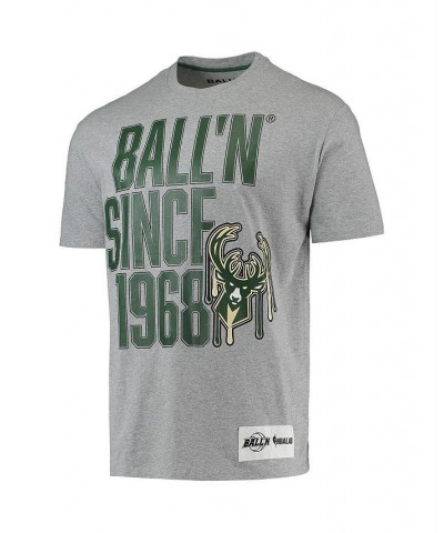 Men's Heather Gray Milwaukee Bucks Since 1968 T-shirt $13.60 T-Shirts