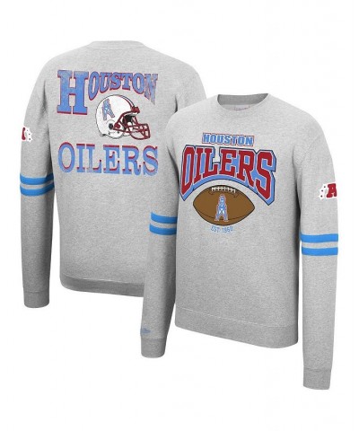 Men's Heathered Gray Houston Oilers Allover Print Fleece Pullover Sweatshirt $42.50 Sweatshirt