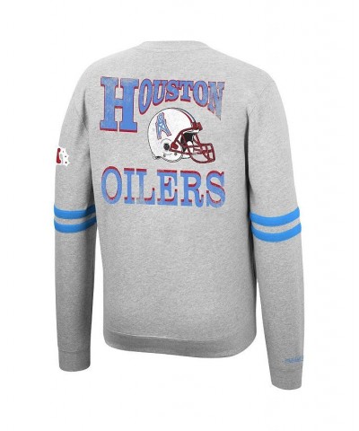 Men's Heathered Gray Houston Oilers Allover Print Fleece Pullover Sweatshirt $42.50 Sweatshirt