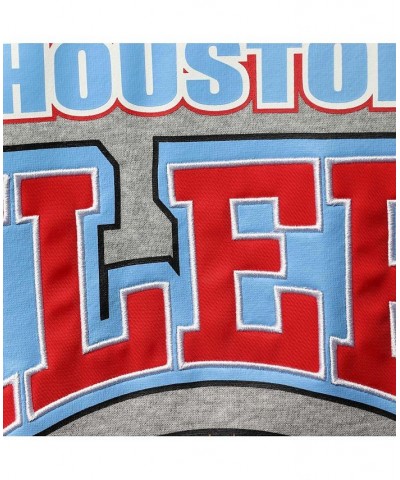 Men's Heathered Gray Houston Oilers Allover Print Fleece Pullover Sweatshirt $42.50 Sweatshirt