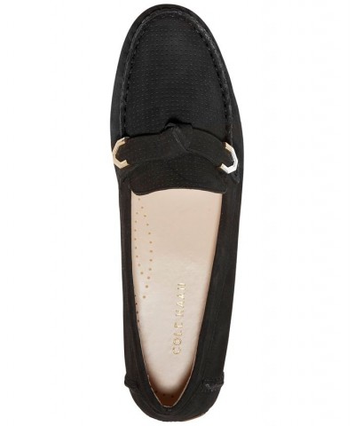 Women's Evelyn Bow Driver Loafers Black $51.00 Shoes