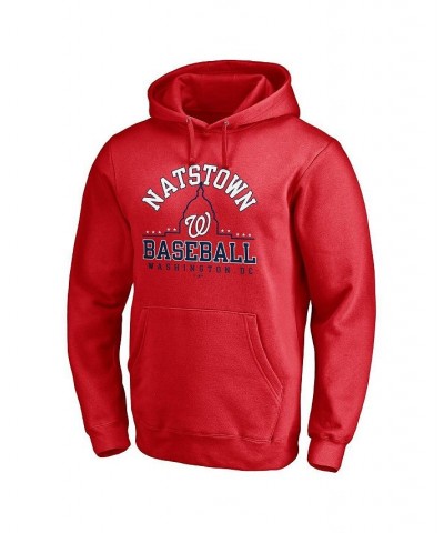 Men's Branded Red Washington Nationals Natstown Team Pullover Hoodie $43.19 Sweatshirt