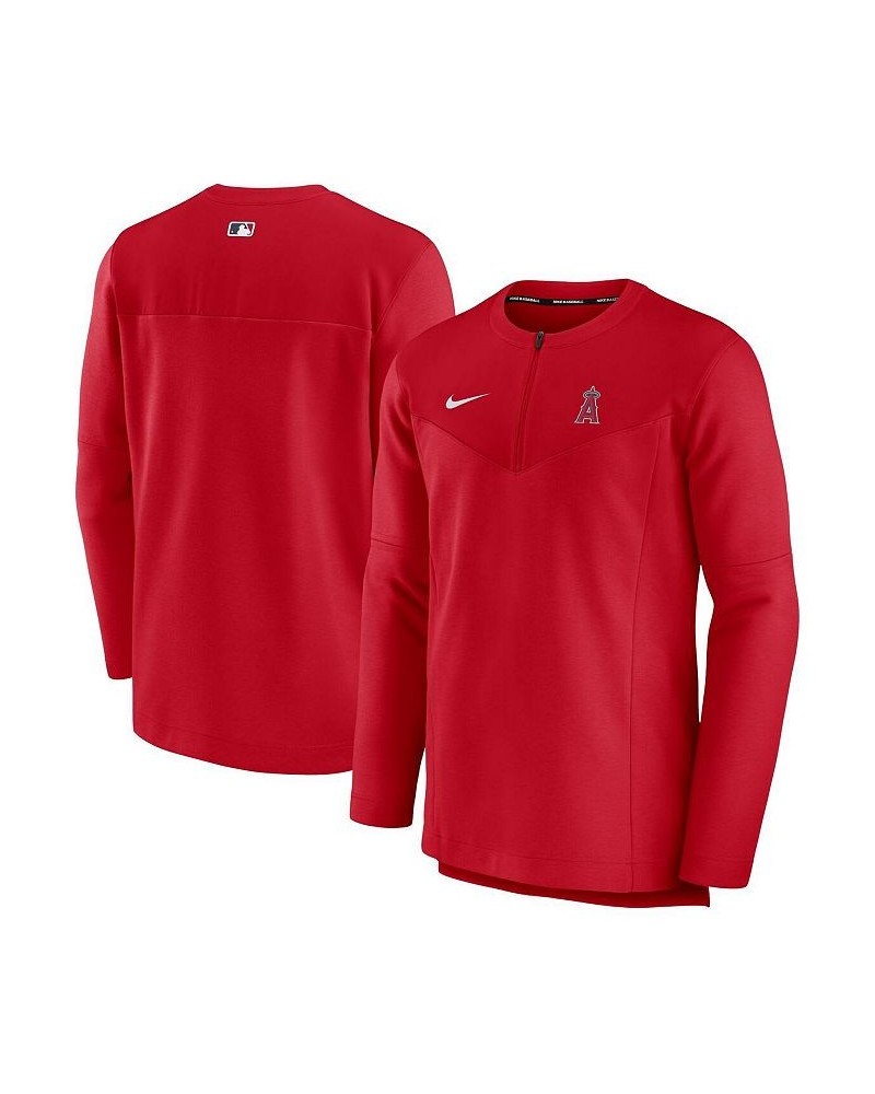 Men's Red Los Angeles Angels Authentic Collection Game Time Performance Half-Zip Top $50.34 T-Shirts