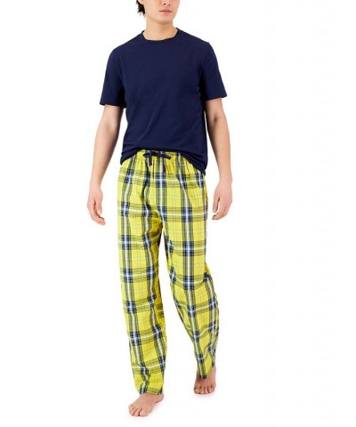 Men's Lando Solid Top & Plaid Pants 2-Pc. Pajama Set Yellow $26.40 Pajama