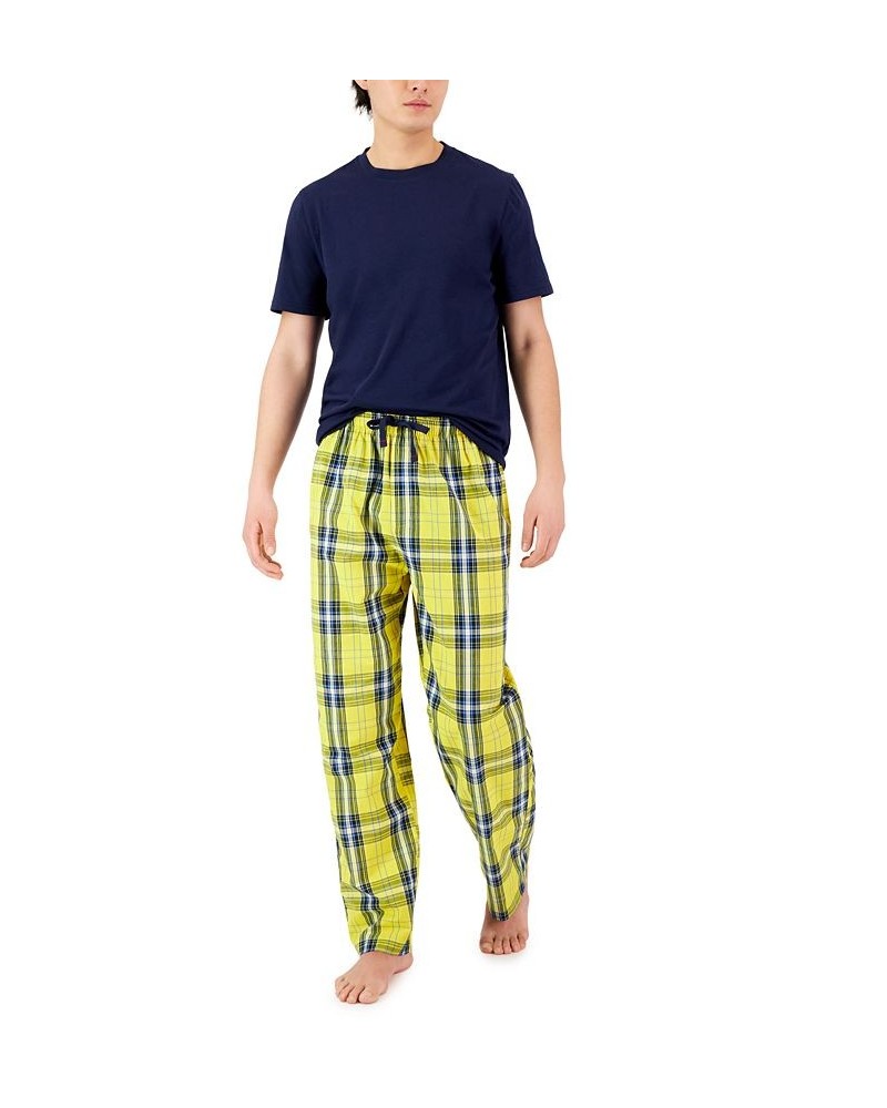 Men's Lando Solid Top & Plaid Pants 2-Pc. Pajama Set Yellow $26.40 Pajama