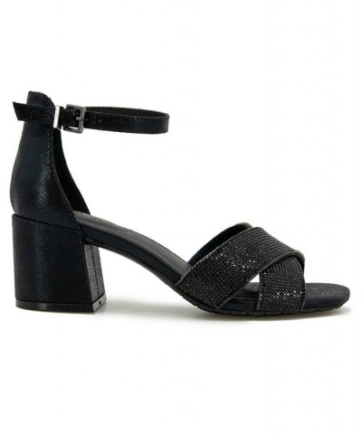 Women's Mix X Band Dress Sandal Black $40.59 Shoes