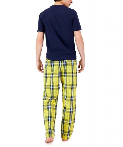 Men's Lando Solid Top & Plaid Pants 2-Pc. Pajama Set Yellow $26.40 Pajama