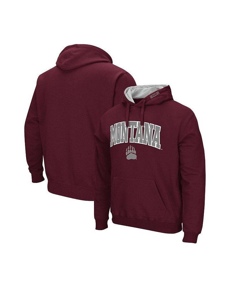 Men's Maroon Montana Grizzlies Arch and Logo Pullover Hoodie $24.20 Sweatshirt