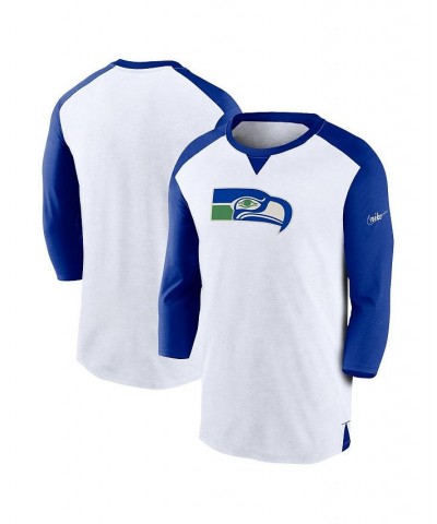 Men's White, Royal Seattle Seahawks Rewind 3/4-Sleeve T-shirt $23.21 T-Shirts