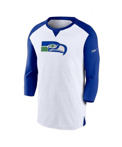 Men's White, Royal Seattle Seahawks Rewind 3/4-Sleeve T-shirt $23.21 T-Shirts