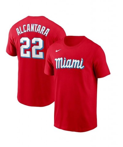 Men's Sandy Alcantara Red Miami Marlins City Connect Name and Number T-shirt $24.50 T-Shirts