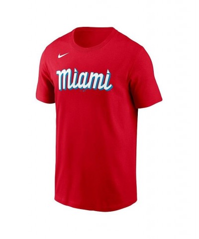 Men's Sandy Alcantara Red Miami Marlins City Connect Name and Number T-shirt $24.50 T-Shirts