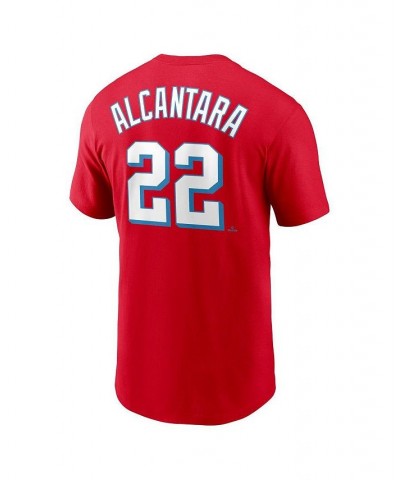 Men's Sandy Alcantara Red Miami Marlins City Connect Name and Number T-shirt $24.50 T-Shirts