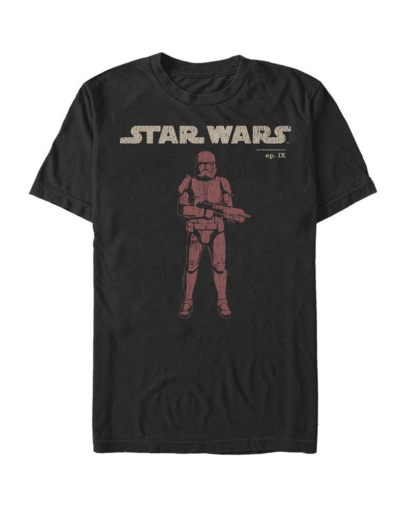 Star Wars Men's Episode IX Distressed Red Trooper T-shirt Black $20.29 T-Shirts