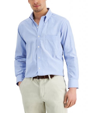 Men's Regular Fit Cotton Oxford Dress Shirt Blue $20.80 Dress Shirts