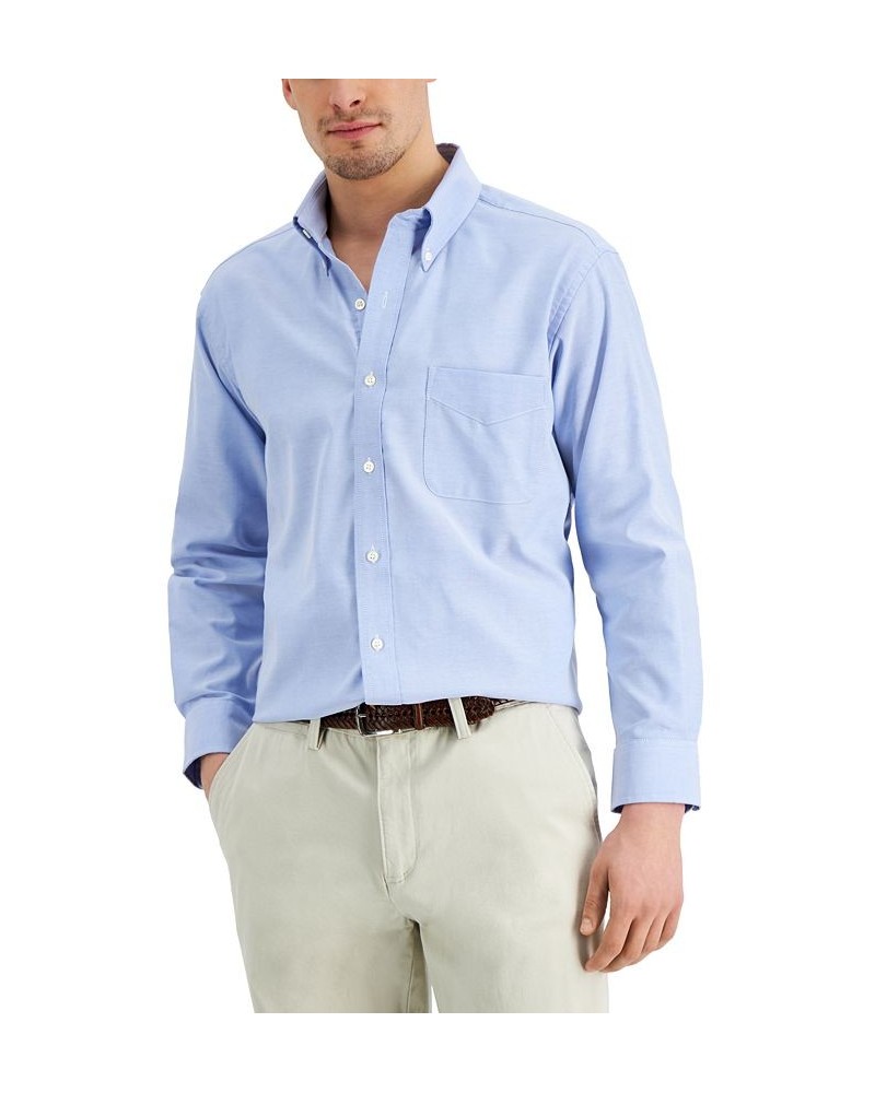 Men's Regular Fit Cotton Oxford Dress Shirt Blue $20.80 Dress Shirts