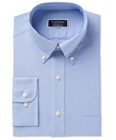 Men's Regular Fit Cotton Oxford Dress Shirt Blue $20.80 Dress Shirts