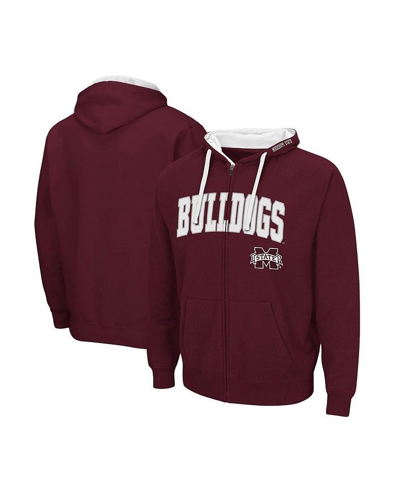 Men's Maroon Mississippi State Bulldogs Big and Tall Full-Zip Hoodie $36.39 Sweatshirt