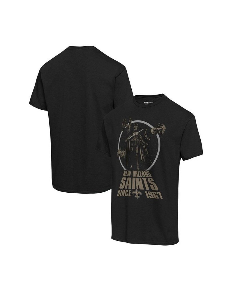 Men's Black New Orleans Saints Disney Star Wars Empire Title Crawl T-shirt $19.43 T-Shirts