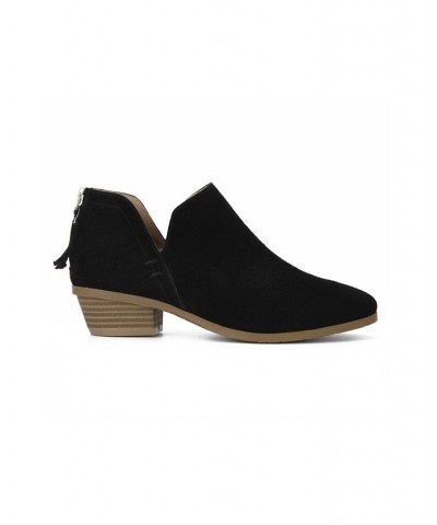 Women's Side Way Booties Black $47.52 Shoes