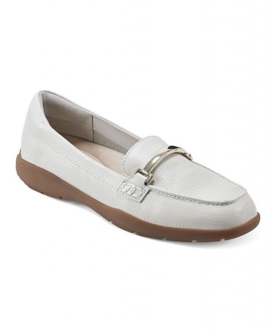 Women's Paula Round Toe Casual Slip-On Loafers White $34.88 Shoes