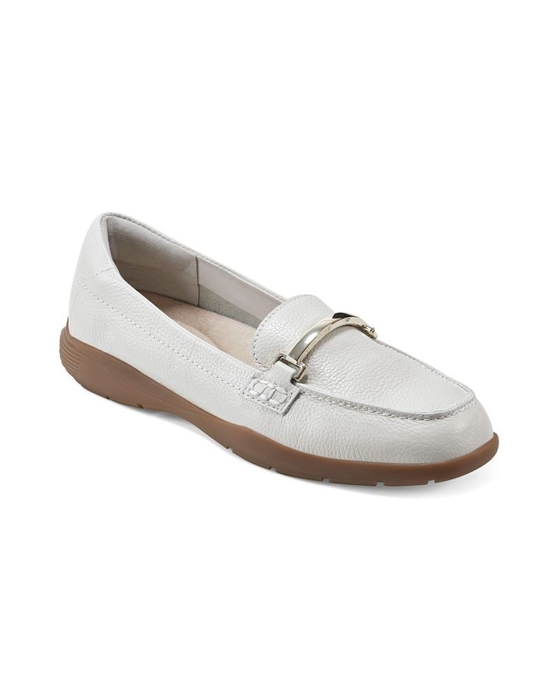 Women's Paula Round Toe Casual Slip-On Loafers White $34.88 Shoes