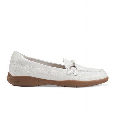 Women's Paula Round Toe Casual Slip-On Loafers White $34.88 Shoes