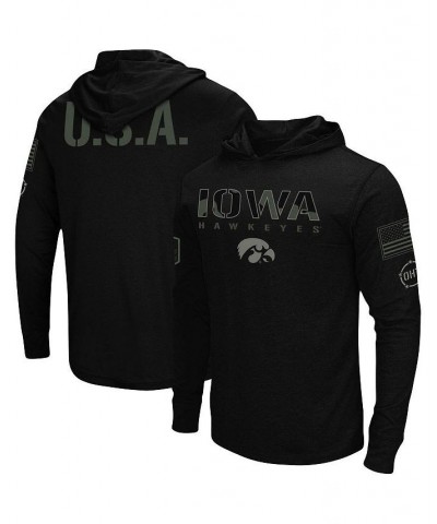 Men's Black Iowa Hawkeyes OHT Military-Inspired Appreciation Hoodie Long Sleeve T-shirt $32.99 T-Shirts