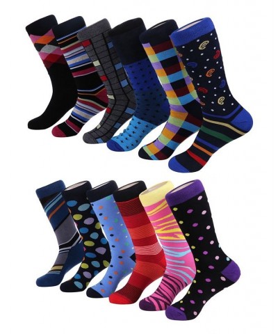 Men's Bold Designer Dress Socks Pack of 12 Orange $28.50 Socks