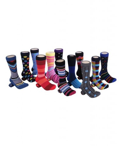 Men's Bold Designer Dress Socks Pack of 12 Orange $28.50 Socks