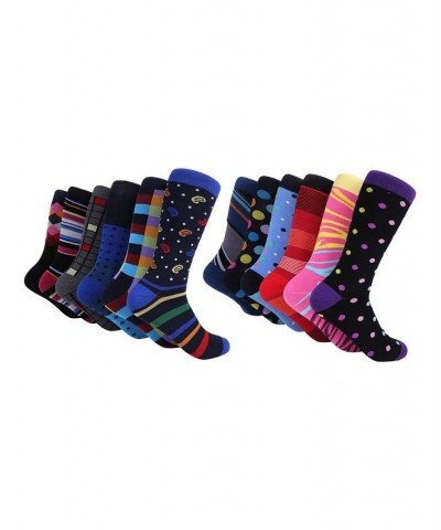 Men's Bold Designer Dress Socks Pack of 12 Orange $28.50 Socks