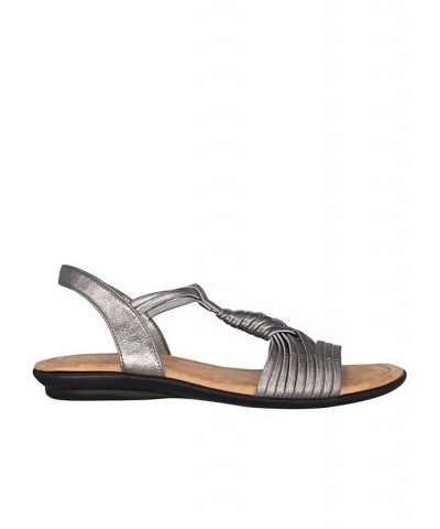 Women's Bellita Stretch Elastic Memory Foam Sandal Gray $39.75 Shoes