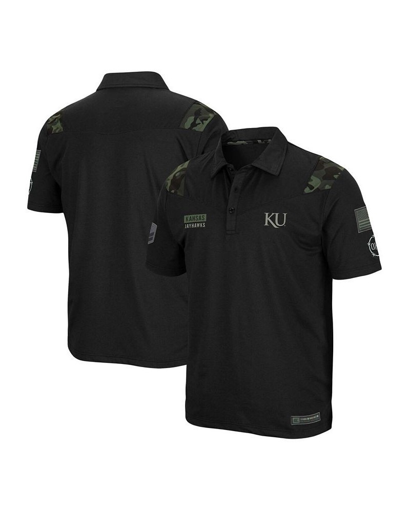 Men's Black Kansas Jayhawks OHT Military Inspired Appreciation Sierra Polo $27.00 Polo Shirts