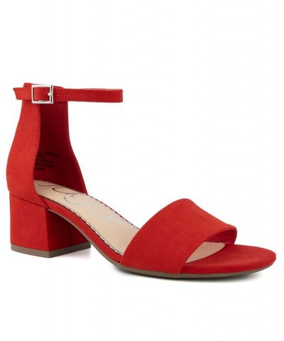 Women's Noelle Low Dress Sandals Red $26.65 Shoes