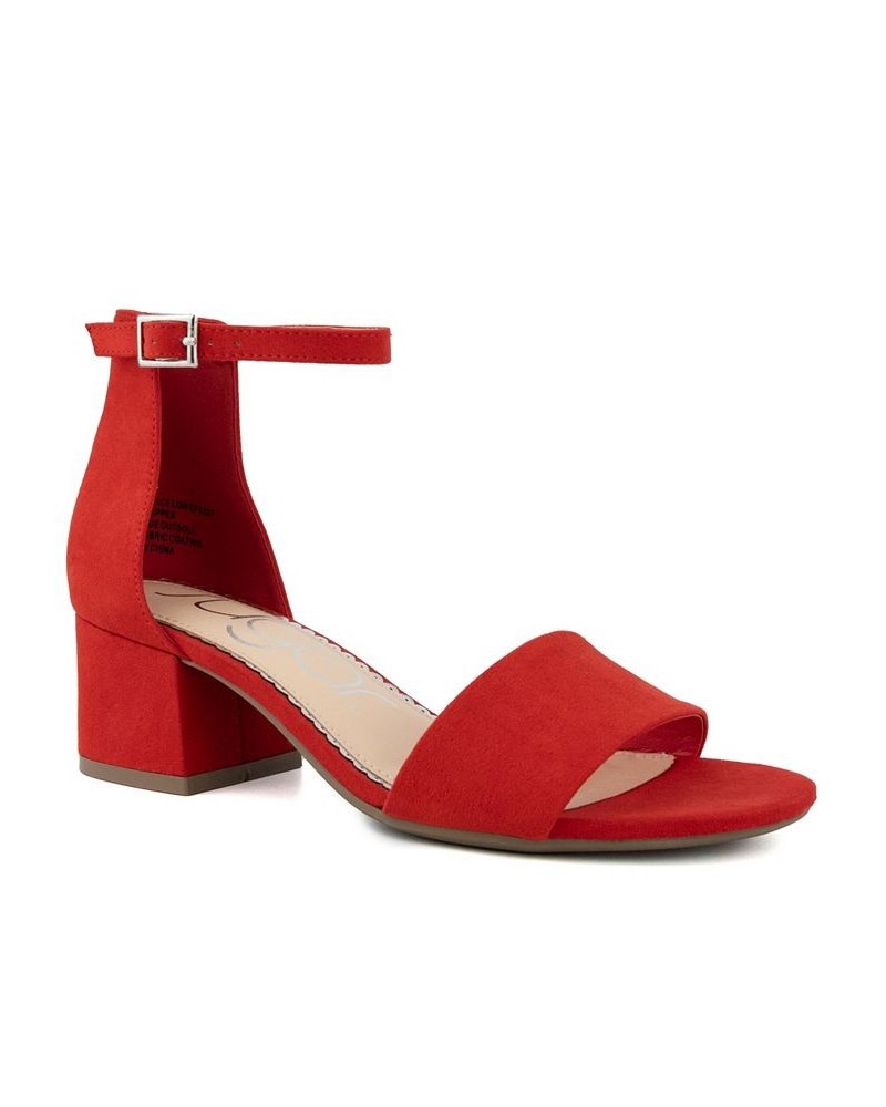 Women's Noelle Low Dress Sandals Red $26.65 Shoes