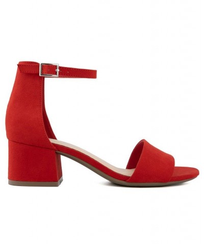 Women's Noelle Low Dress Sandals Red $26.65 Shoes